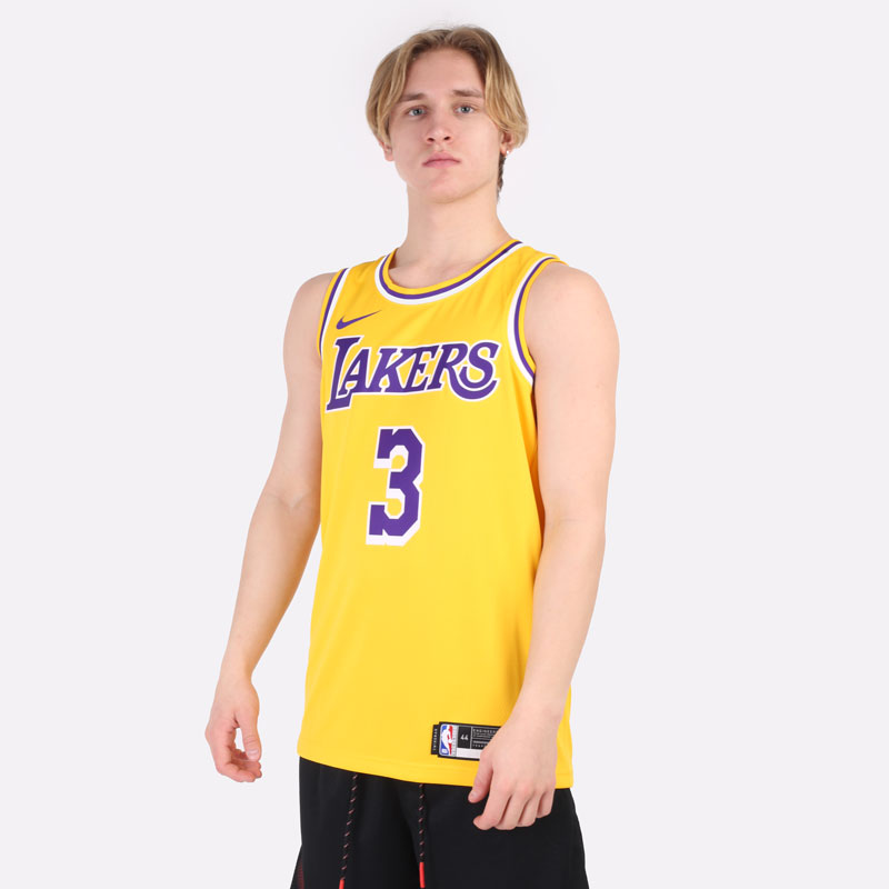 мужская желтая майка Nike Anthony Davis  NBA Lakers Icon Edition 2020 CW3669-728 - цена, описание, фото 5