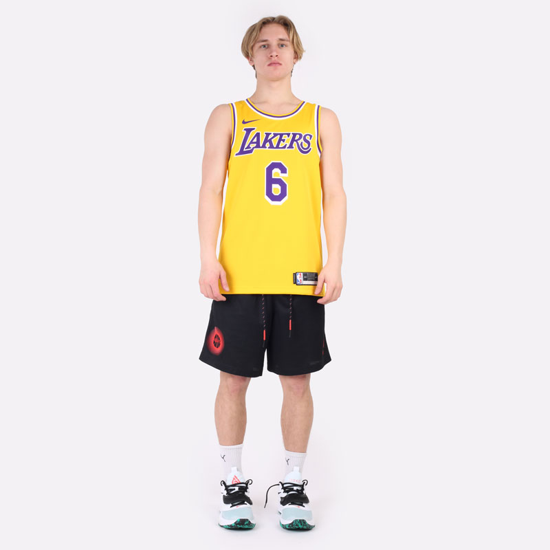 мужская желтая майка Nike LeBron James NBA Lakers Icon Edition 2020 CW3669-738 - цена, описание, фото 6