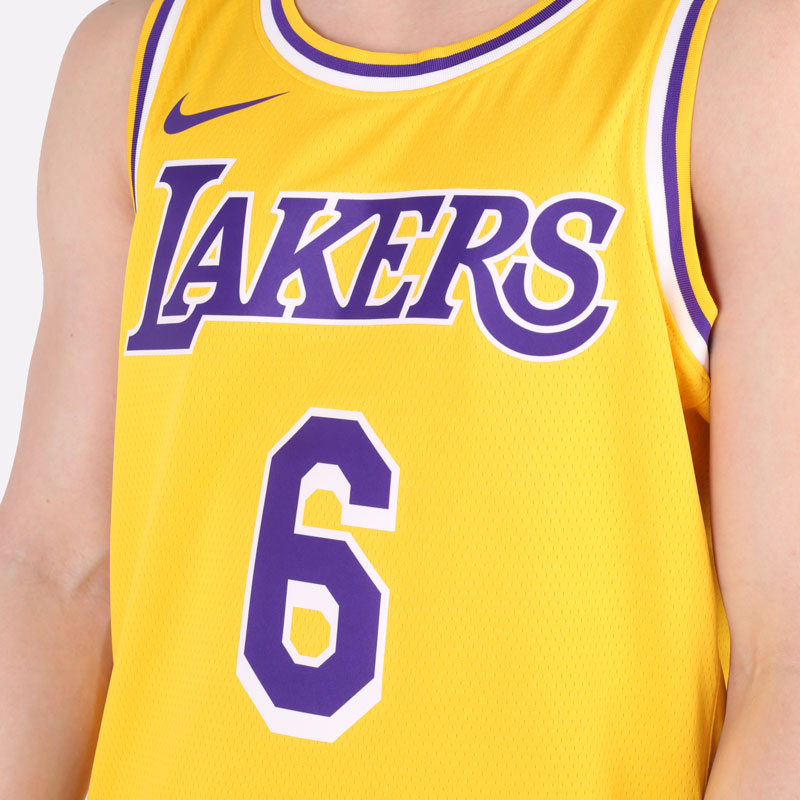 мужская желтая майка Nike LeBron James NBA Lakers Icon Edition 2020 CW3669-738 - цена, описание, фото 3