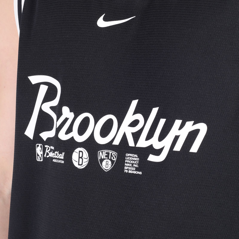 мужская черная майка Nike Dri-FIT NBA Brooklyn Nets Jersey DH9365-010 - цена, описание, фото 2