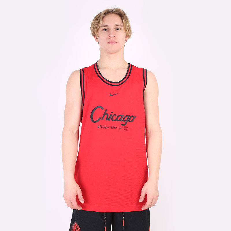 мужская красная майка Nike NBA Chicago Bulls Jersey DH9369-657 - цена, описание, фото 1
