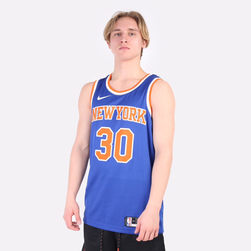 мужская синяя майка Nike NBA Swingman Jersey Knicks Icon Edition 2020 CW3675-403 - цена, описание, фото 4