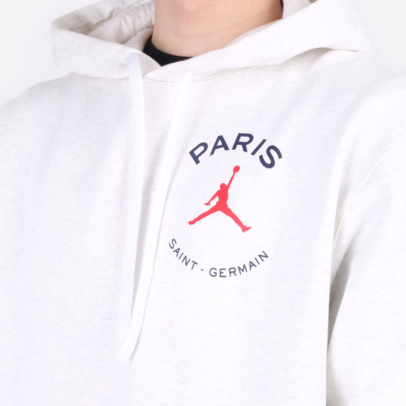 мужская серая толстовка Jordan x Paris Saint-Germain Fleece Pullover DJ0395-051 - цена, описание, фото 2
