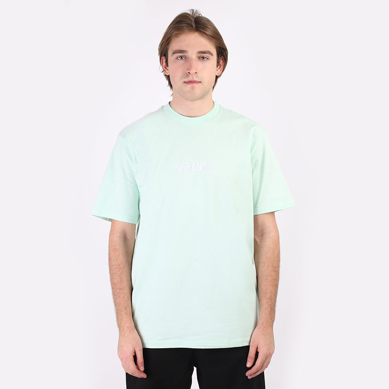 мужская голубая футболка Carhartt WIP S/S Multi Star Script T-Shirt I030198-white - цена, описание, фото 1