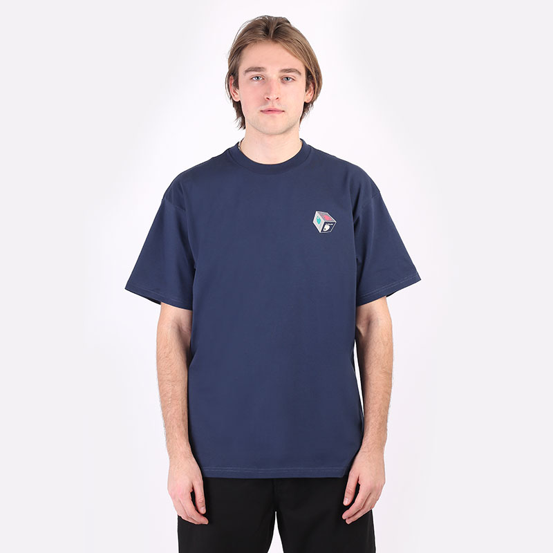 мужская синяя футболка Carhartt WIP S/S Cube T-Shirt I030181-blue - цена, описание, фото 1