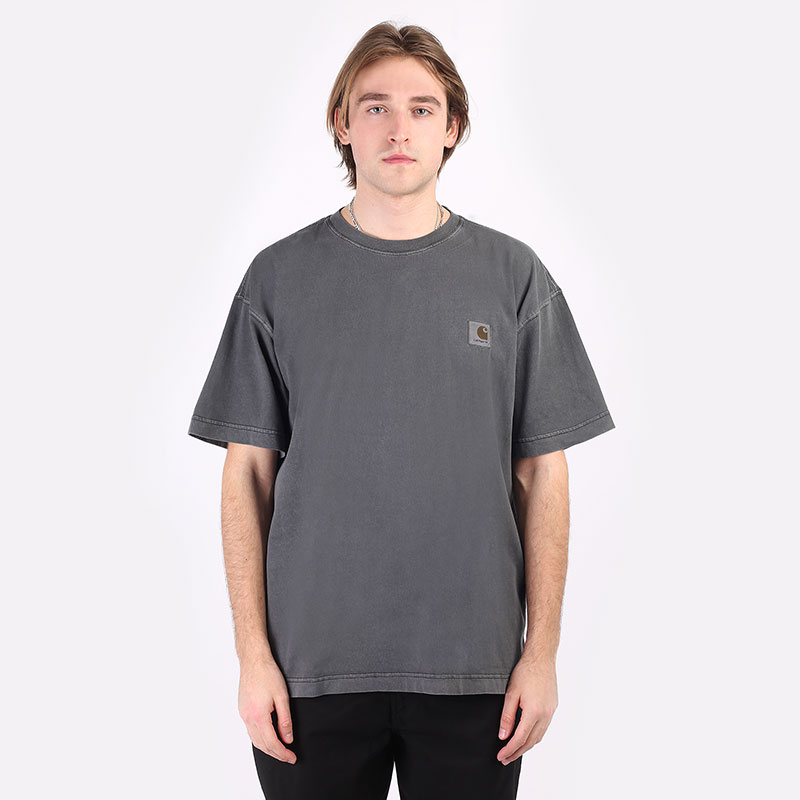 мужская серая футболка Carhartt WIP S/S Nelson T-Shirt I029949-black - цена, описание, фото 1
