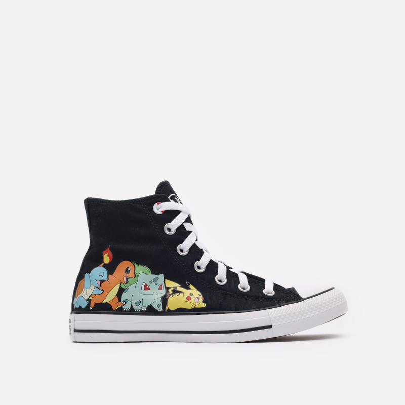  черные кеды Converse Ctas Hi x Pokemon A01089 - цена, описание, фото 1