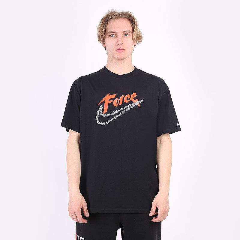 мужская черная футболка Nike Force Swoosh Tee DN2974-010 - цена, описание, фото 1