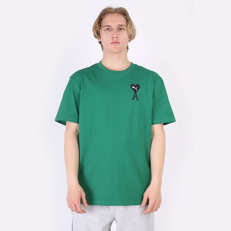 мужская зеленая футболка PUMA x AMI Graphic Tee 53407096 - цена, описание, фото 1