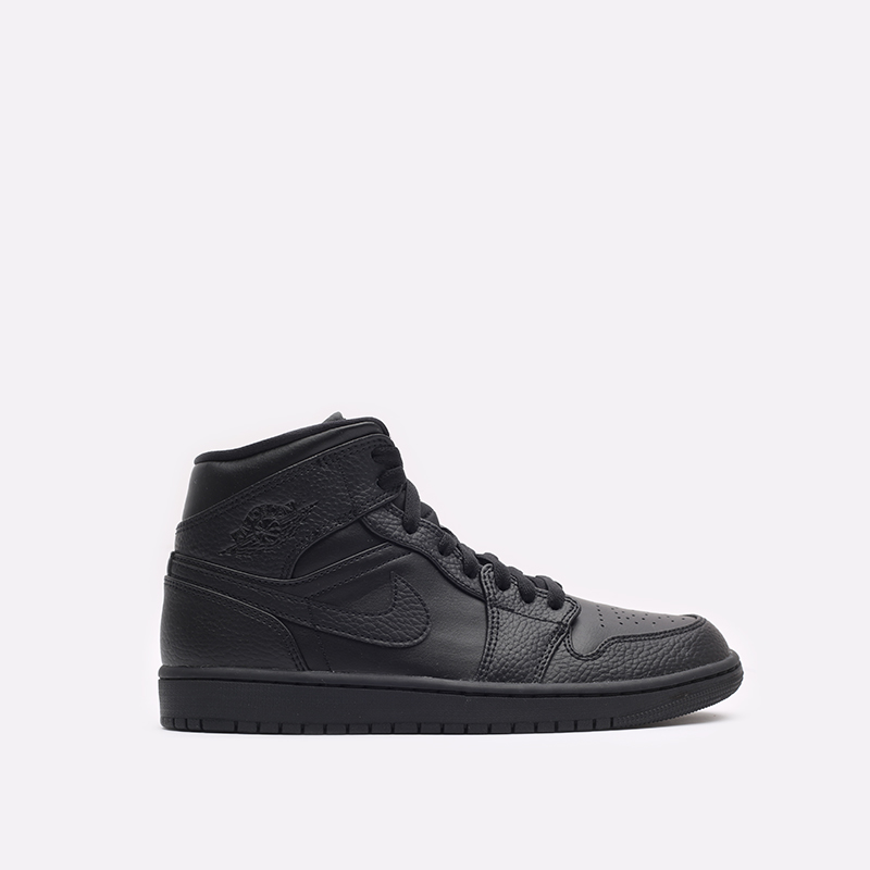 мужские черные кроссовки Jordan 1 Mid 554724-091 - цена, описание, фото 1