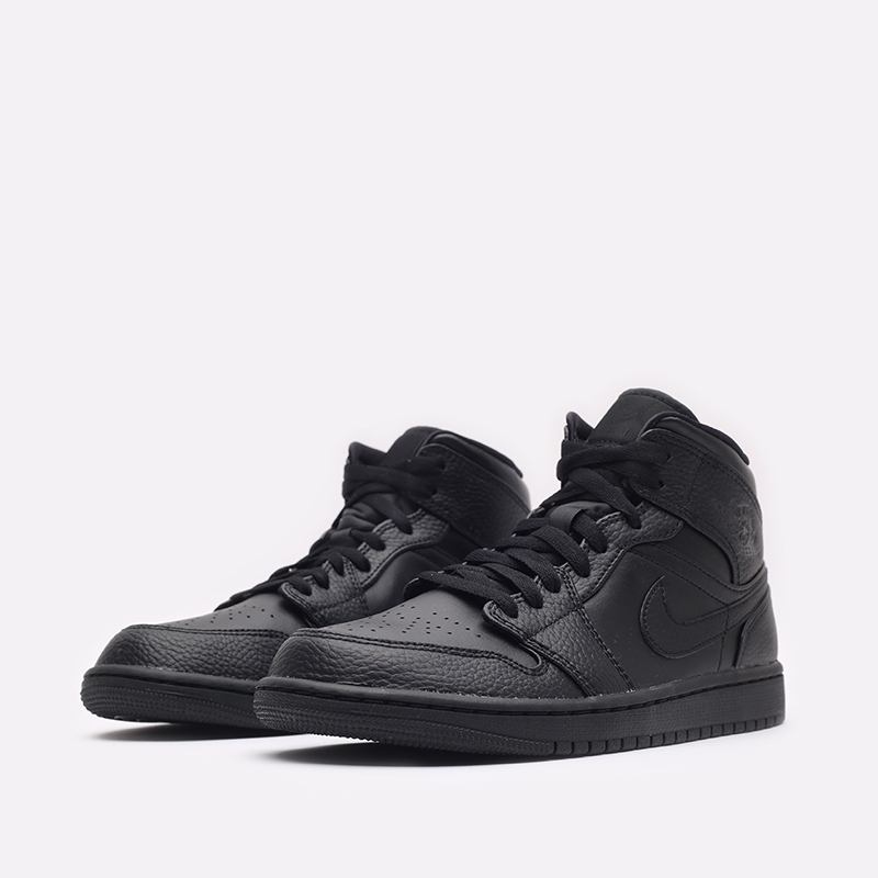 мужские черные кроссовки Jordan 1 Mid 554724-091 - цена, описание, фото 4
