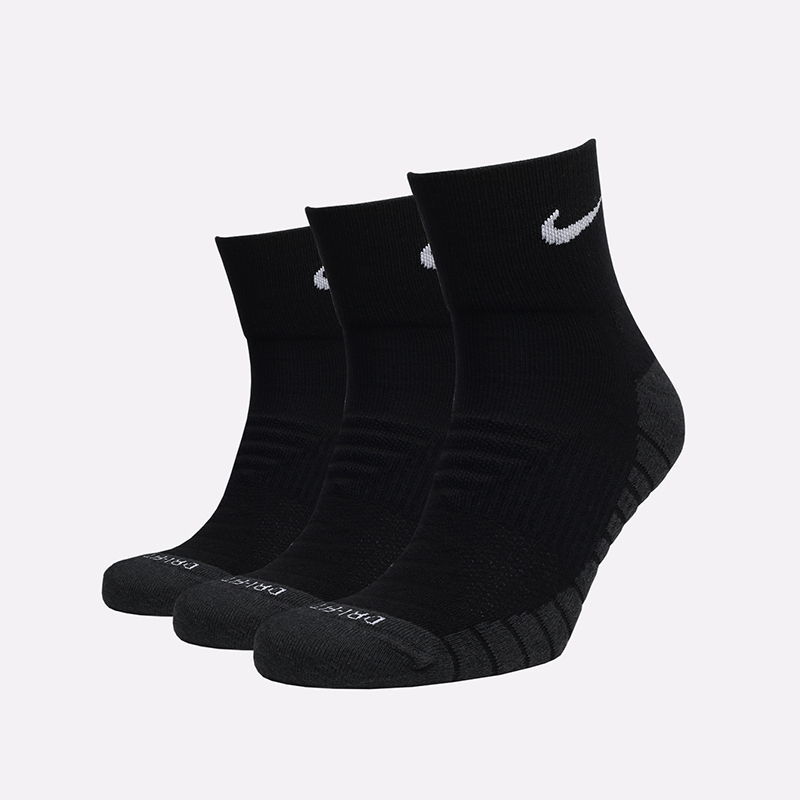 мужские черные носки Nike Dry Cushioned (3 Pairs) SX5549-010 - цена, описание, фото 1