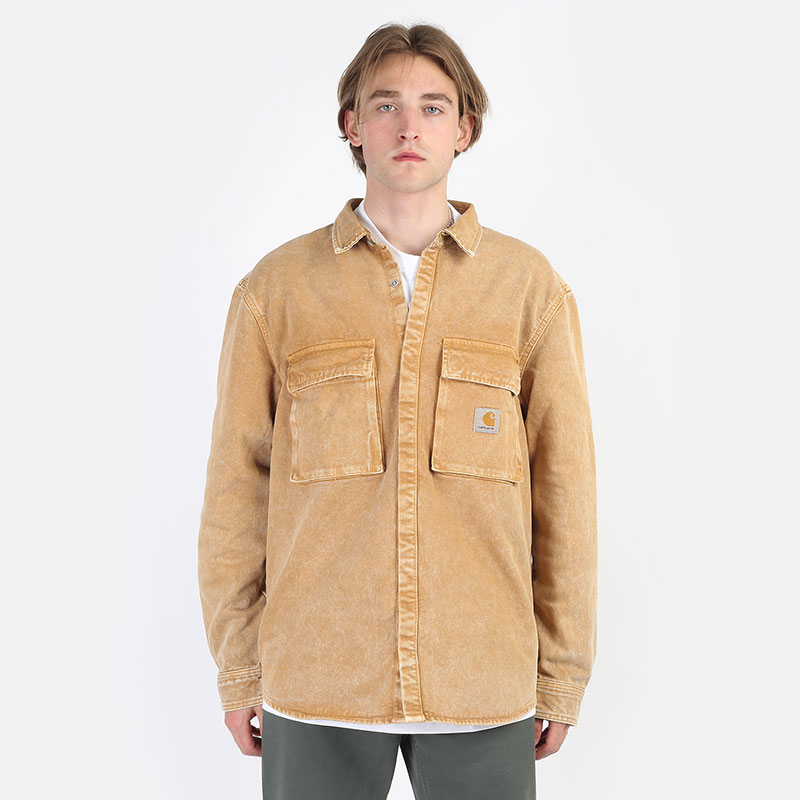 мужская бежевая куртка Carhartt WIP Monterey Shirt Jac I030291-nomad - цена, описание, фото 1