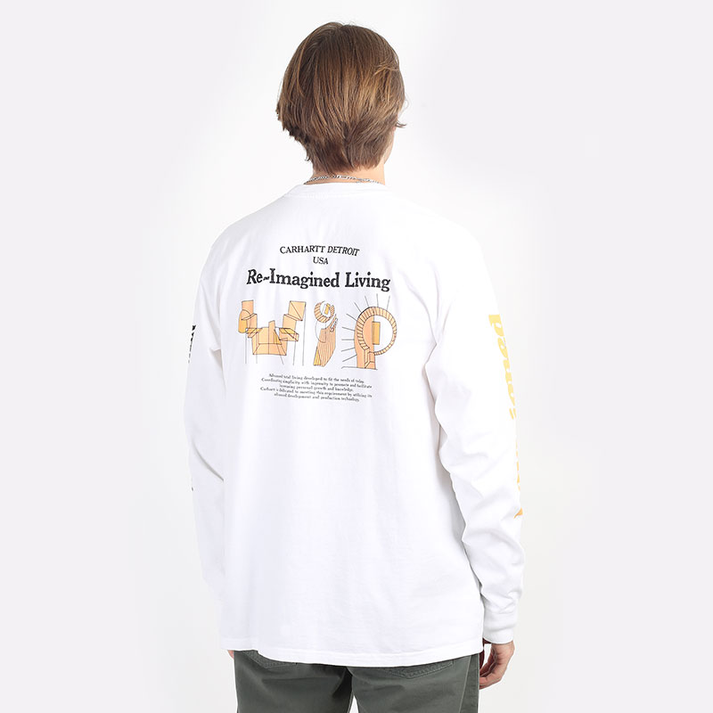   лонгслив Carhartt WIP L/S Living T-Shirt I030179-white - цена, описание, фото 2