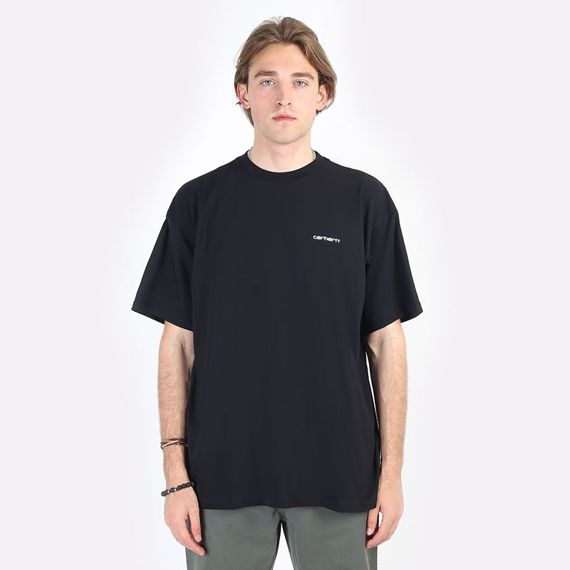 мужская черная футболка Carhartt WIP S/S Nils T-Shirt I030111-black/white - цена, описание, фото 1