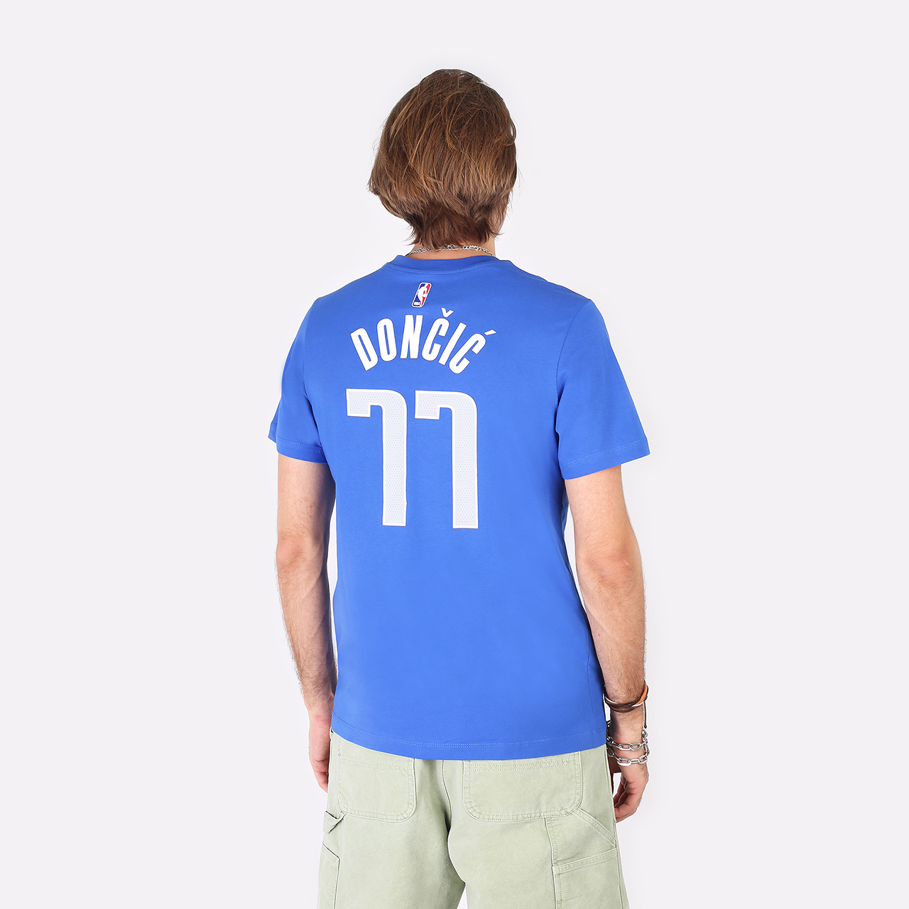 мужская синяя футболка Nike Luka Doncic Mavericks NBA T-Shirt CV8514-482 - цена, описание, фото 4