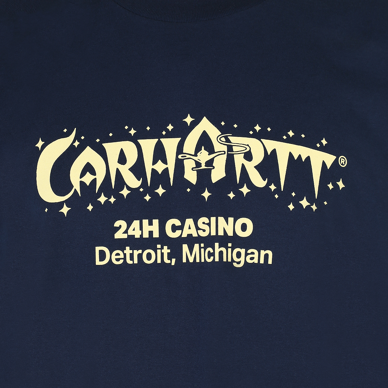 мужская синяя футболка Carhartt WIP S/S Casino T-Shirt I030171-mizar/soft yellow - цена, описание, фото 2