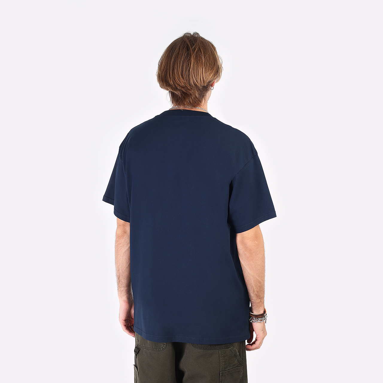 мужская синяя футболка Carhartt WIP S/S Casino T-Shirt I030171-mizar/soft yellow - цена, описание, фото 5