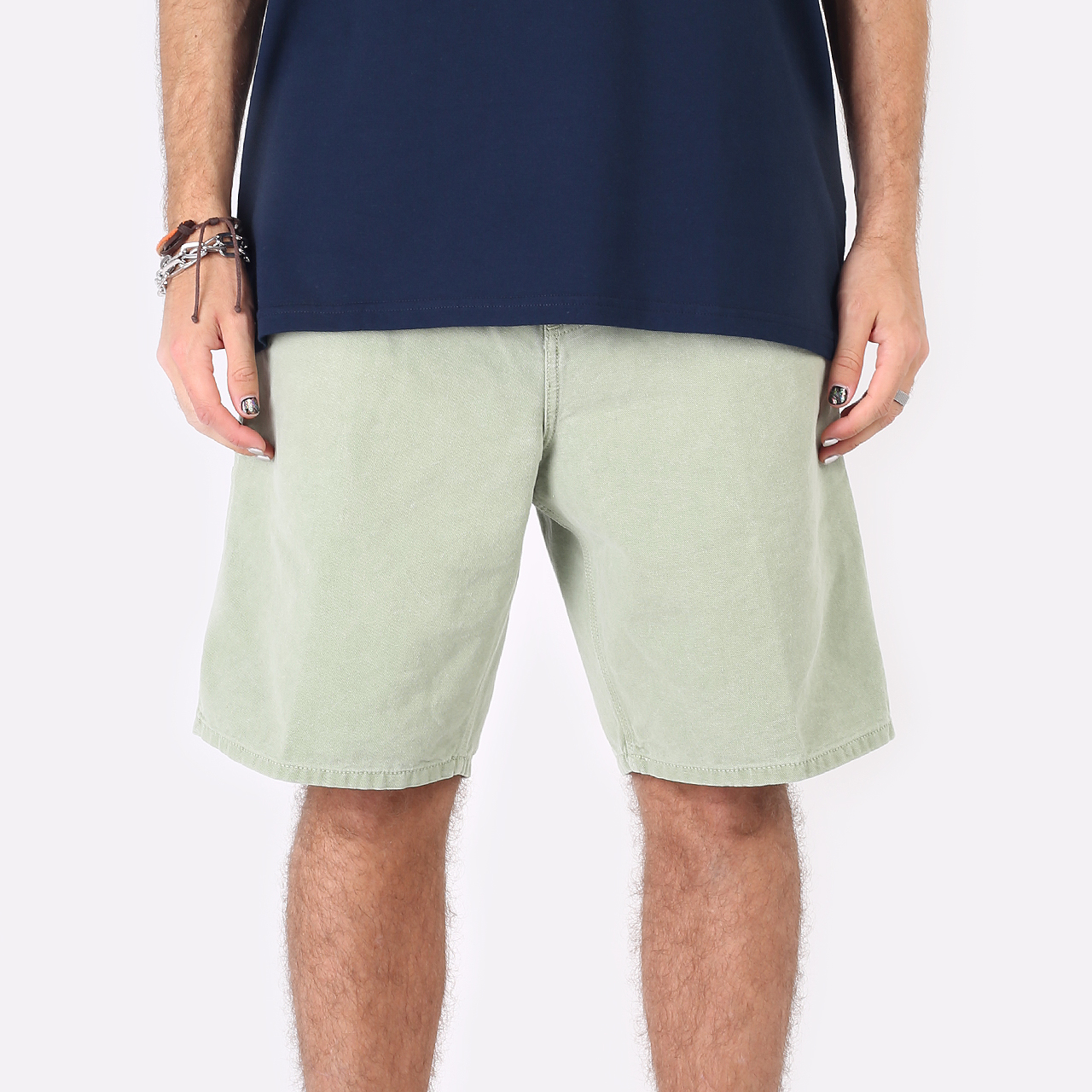 мужские зеленые шорты  Carhartt WIP Single Knee Short I027942-pale spearmint - цена, описание, фото 6