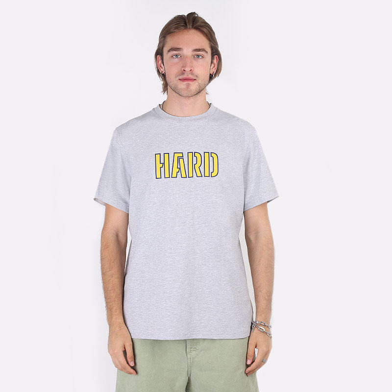 мужская серая футболка Hard Tee Hard-tee-grey/yellow - цена, описание, фото 1