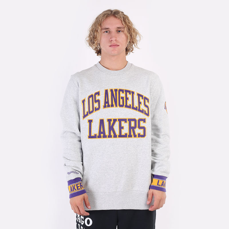 мужская серая толстовка Mitchell and ness Celebration Crew 350FLALAKEGRH - цена, описание, фото 1