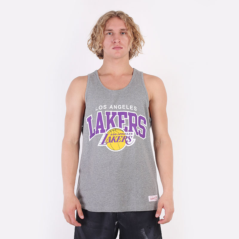 мужская серая майка Mitchell and ness Team Arch Tank A0093397GRH - цена, описание, фото 1