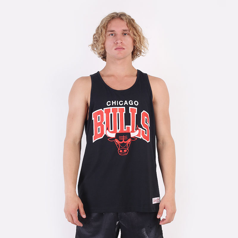 мужская черная майка Mitchell and ness Team Arch Tank A0093397BLK - цена, описание, фото 1