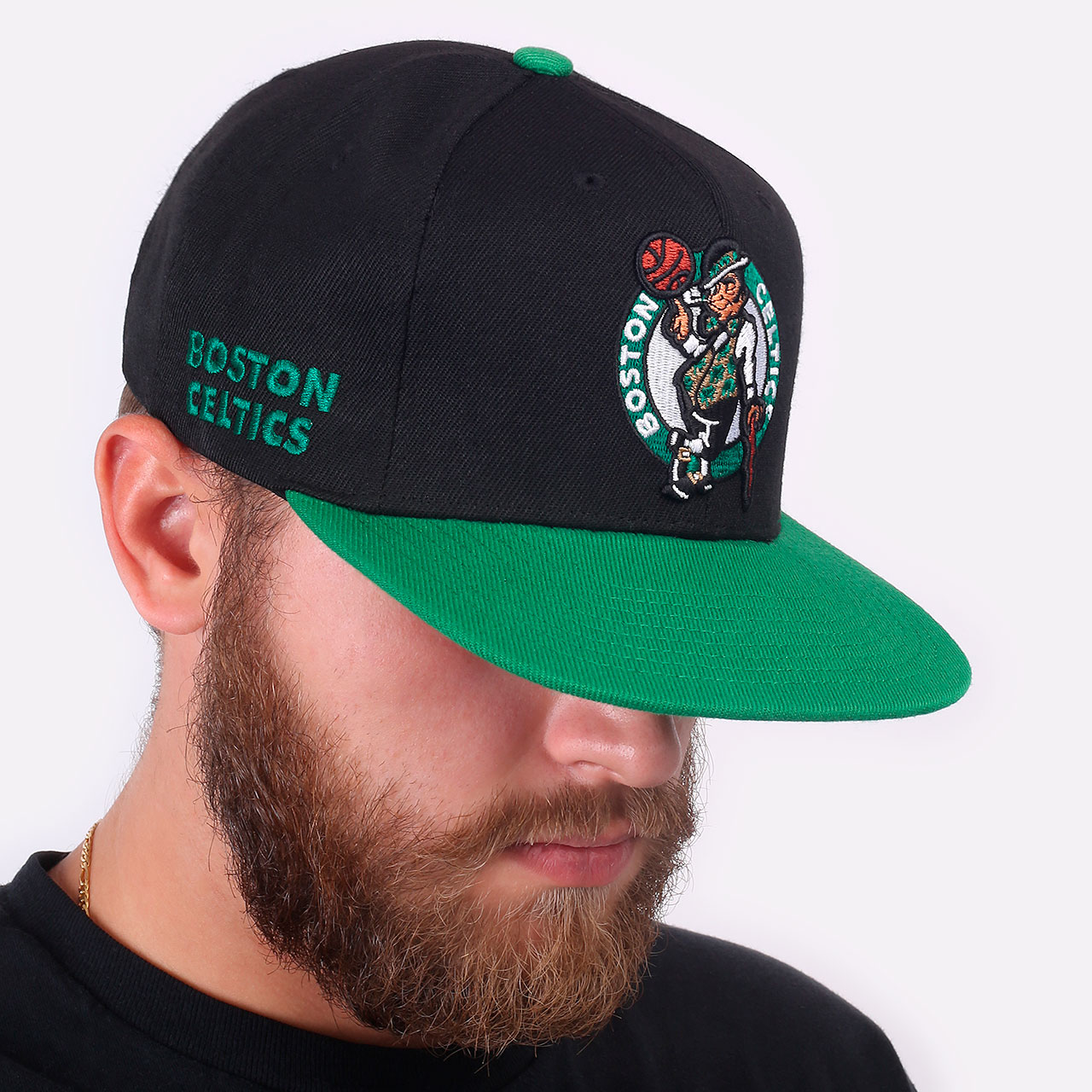 черная кепка Mitchell and ness Boston Celtics 6HSSDX21129-BCEBKGN - цена, описание, фото 1