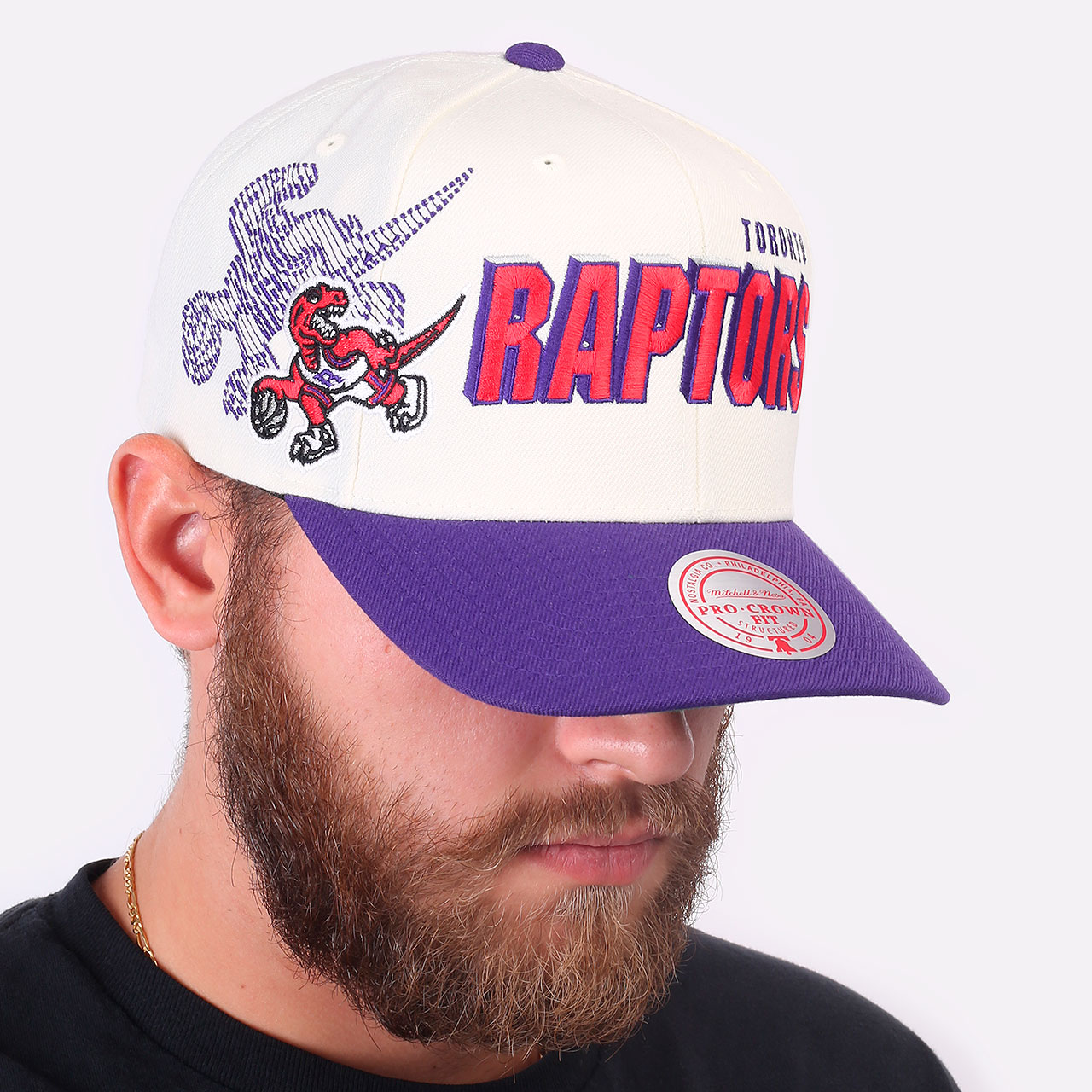  белая кепка Mitchell and ness RAPTORS 6HSSFH21HW005-TRAO - цена, описание, фото 1