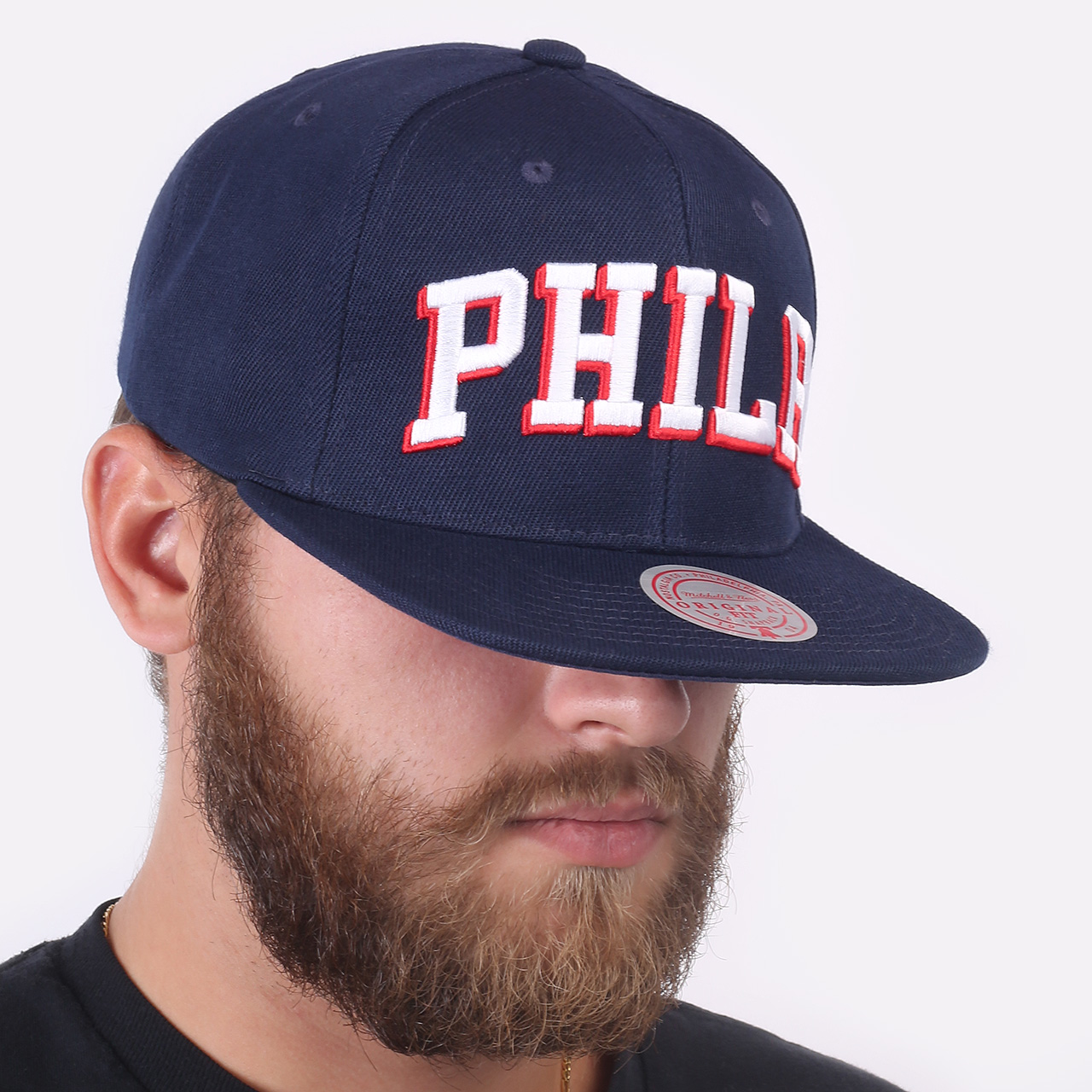  синяя кепка Mitchell and ness Philadelphia 76ers 6HSSJS19078-P76NAVY - цена, описание, фото 1