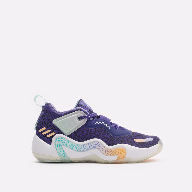 детские фиолетовые баскетбольные кроссовки adidas D.O.N. Issue 3 C GZ5499 - цена, описание, фото 1