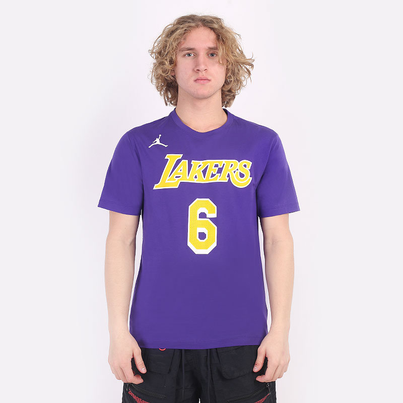 мужская фиолетовая футболка Jordan NBA Lakers Tee CV9987-557 - цена, описание, фото 1