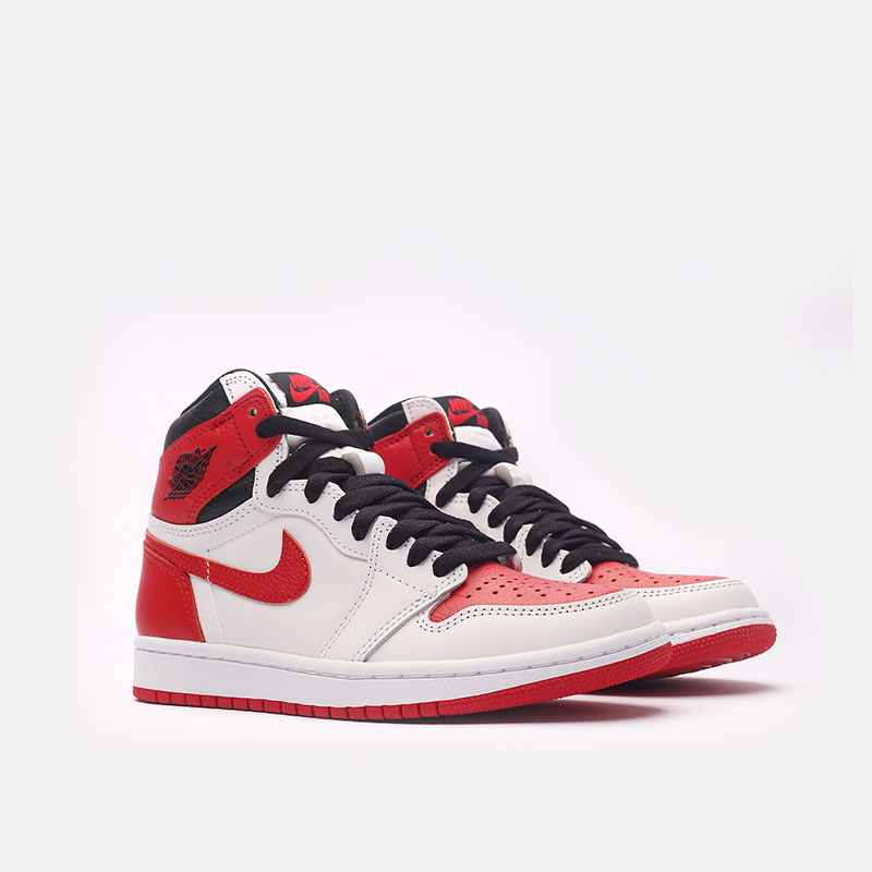  красные кроссовки Jordan Retro 1 High OG 555088-161 - цена, описание, фото 2