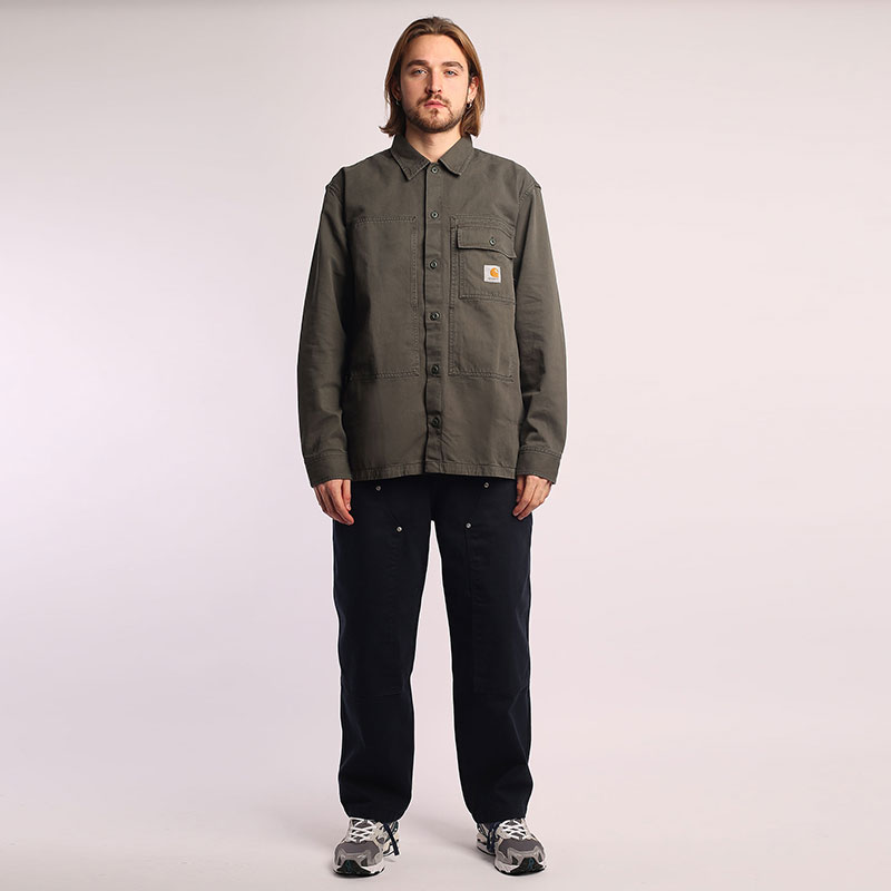 мужская зеленая рубашка Carhartt WIP L/S Charter Shirt I030765-garment dyed - цена, описание, фото 5