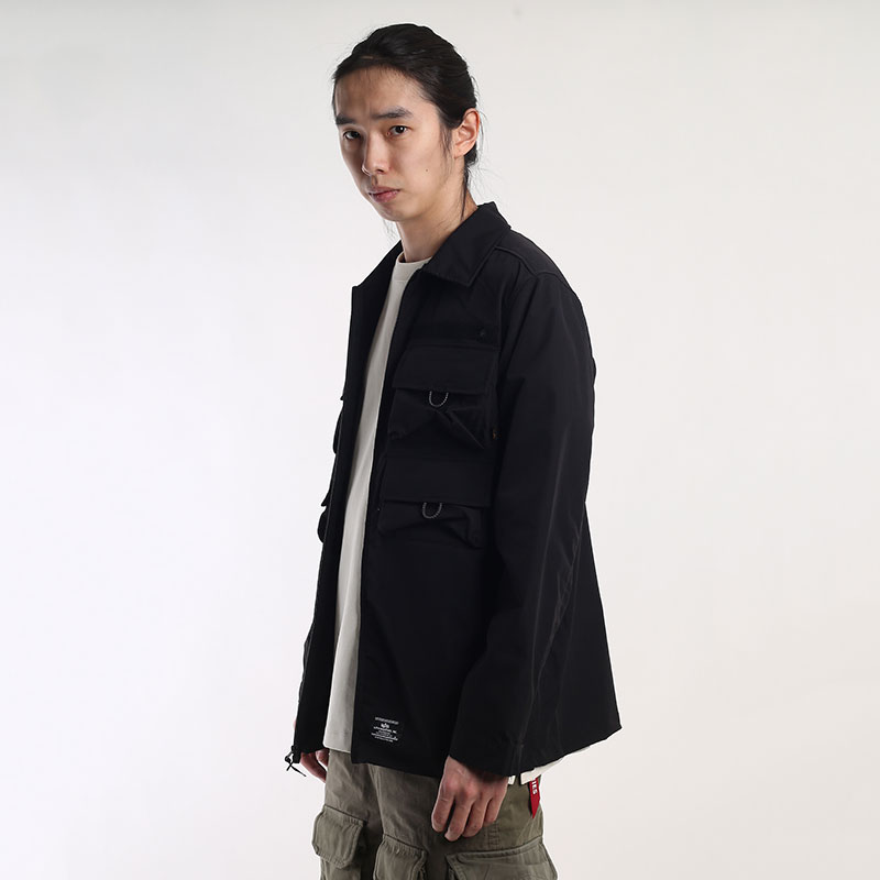 Мужская куртка Alpha Industries Nylon Cargo Shirt Jacket (MJN53000C1-black)  купить по цене 10380 руб в интернет-магазине Streetball