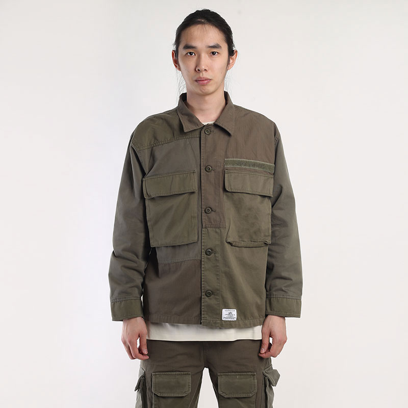 мужская зеленая куртка Alpha Industries Mixed Media Shirt Jacket MJM53000C1OG107grn - цена, описание, фото 1