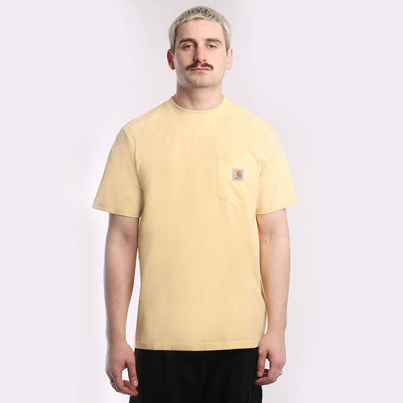 мужская желтая футболка Carhartt WIP S/S Pocket T-Shirt I030434-citron - цена, описание, фото 1