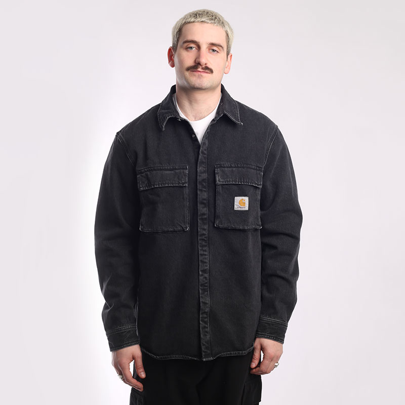 мужская черная рубашка Carhartt WIP Monsterey Shirt Jac I031916-black - цена, описание, фото 1