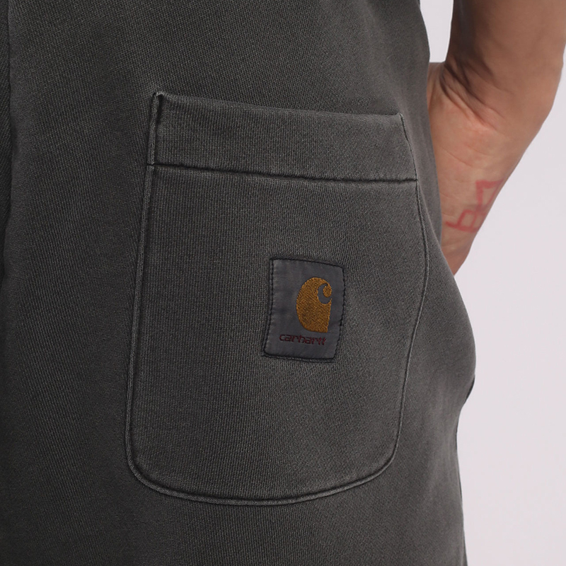 мужские серые шорты Carhartt WIP Nelson Sweat Short I030130-black - цена, описание, фото 5