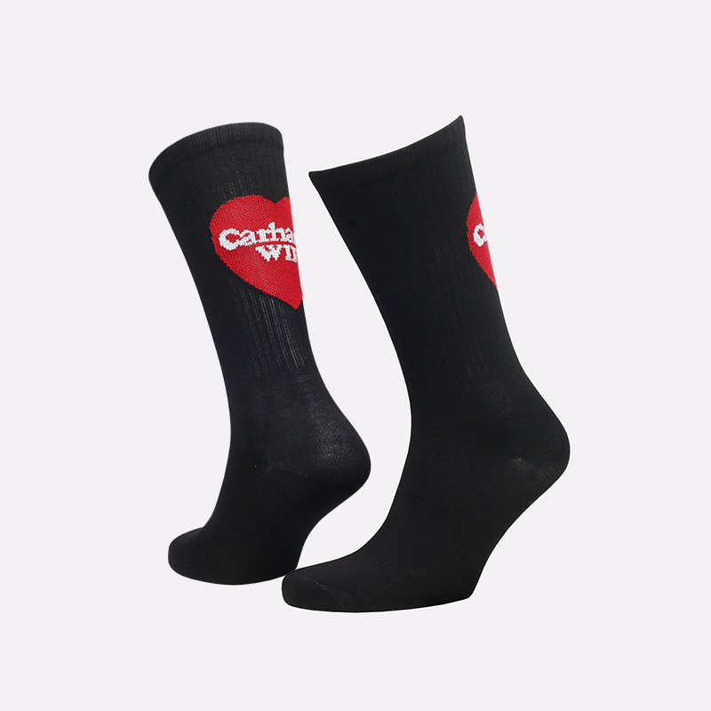 мужские черные носки Carhartt WIP Heart Socks I032118-black - цена, описание, фото 1