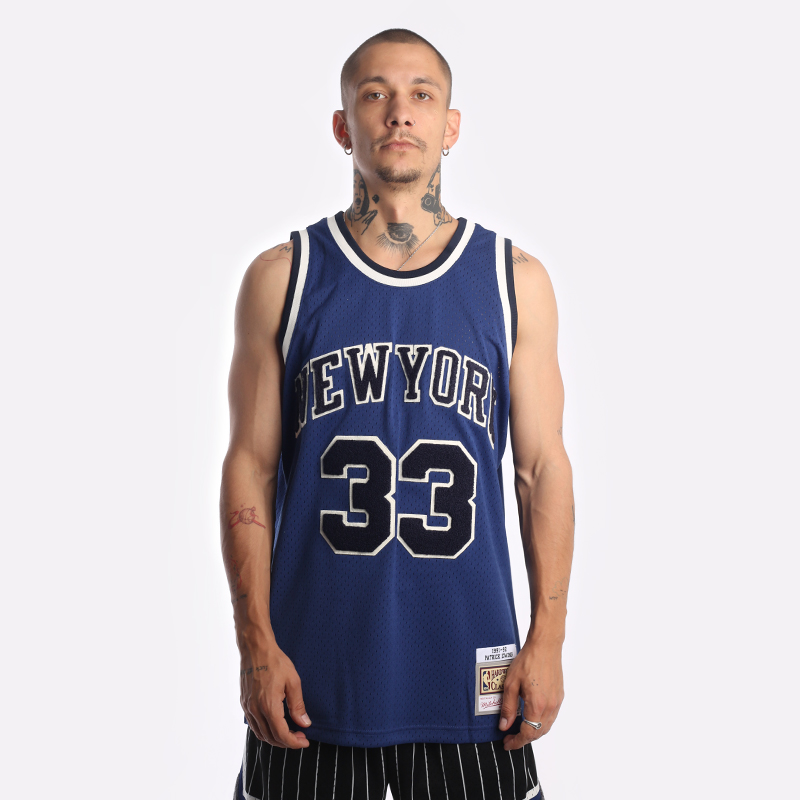 мужская майка Mitchell and ness Chenille Swingman  (NYK91PEWBLUE) NYK91PEWBLUE - цена, описание, фото 1