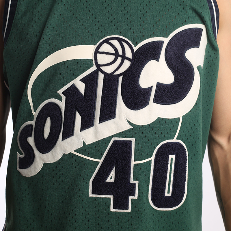 Мужская майка Mitchell and ness Chenille Swingman (SSU95SKEDKGN)  - цена, описание, фото 3