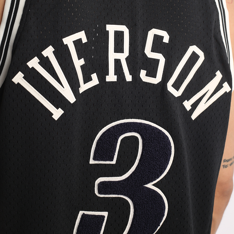 Мужская майка Mitchell and ness Chenille Swingman (P7600AIVBLCK)  - цена, описание, фото 4