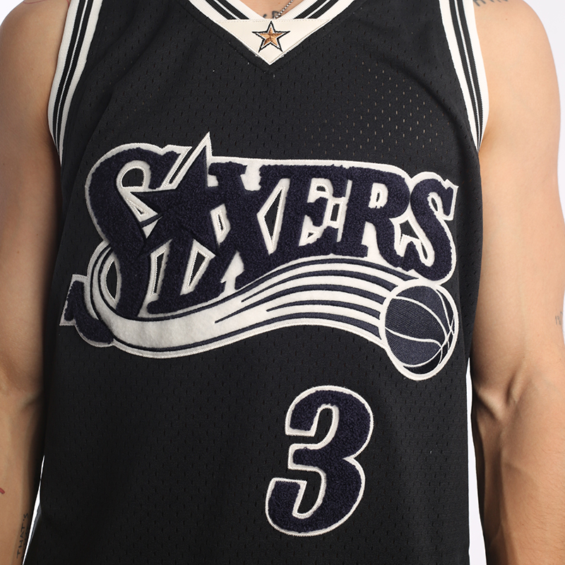 Мужская майка Mitchell and ness Chenille Swingman (P7600AIVBLCK)  - цена, описание, фото 3