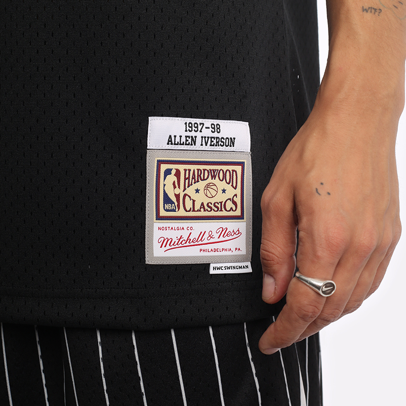 Мужская майка Mitchell and ness Chenille Swingman (P7600AIVBLCK)  - цена, описание, фото 5
