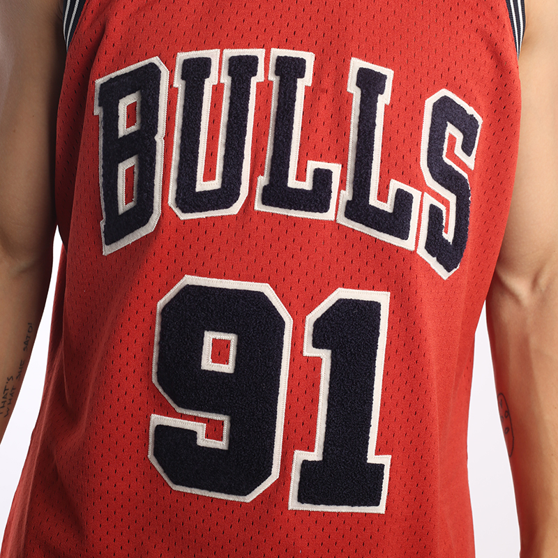 Мужская майка Mitchell and ness Chenille Swingman (CBU97DRDRED1)  - цена, описание, фото 5