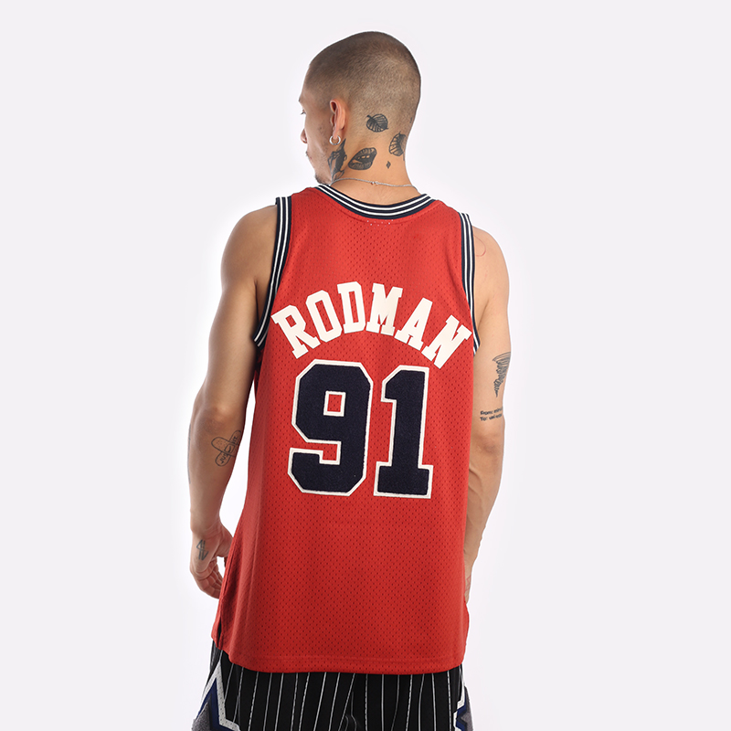 Мужская майка Mitchell and ness Chenille Swingman (CBU97DRDRED1)  - цена, описание, фото 2