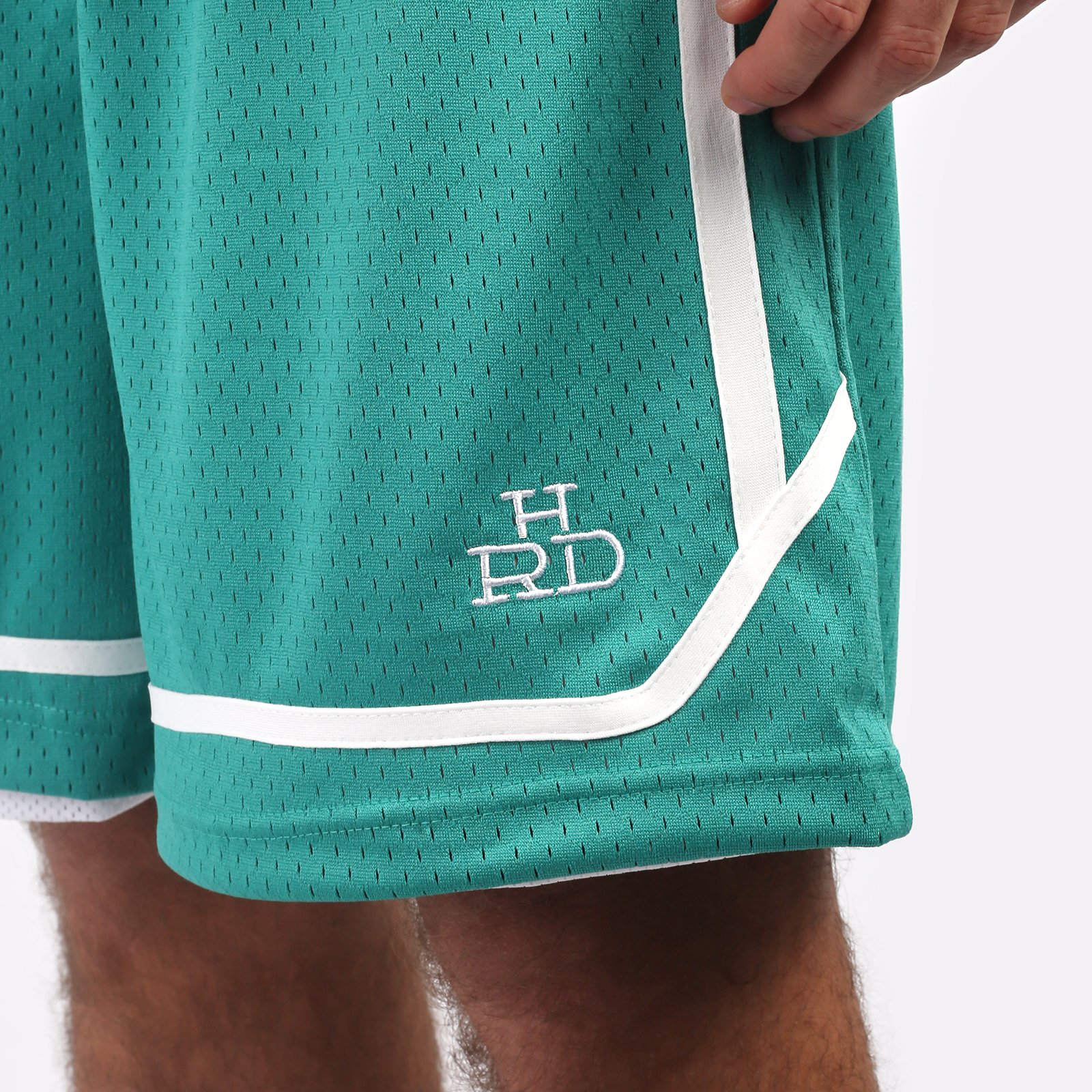 мужские зеленые шорты Hard Teammate Teammate short-grn/wht - цена, описание, фото 3