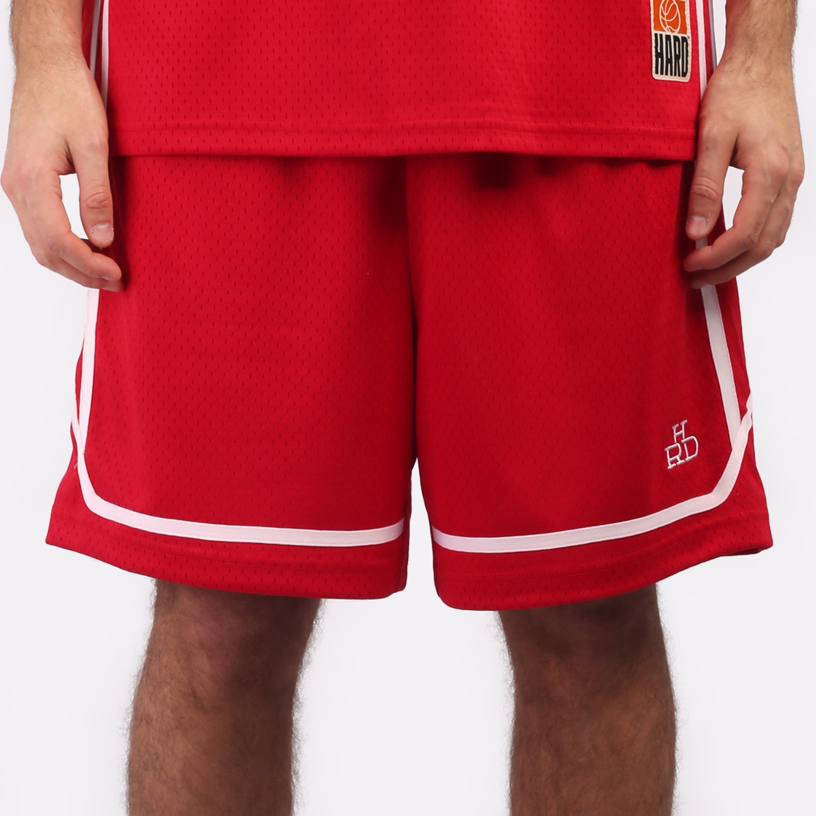 мужские красные шорты Hard Teammate Teammate short-red/wht - цена, описание, фото 1