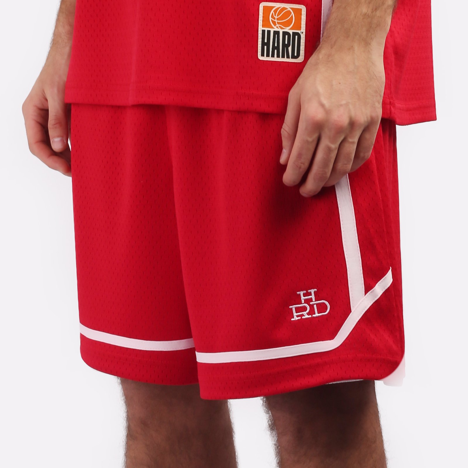 мужские красные шорты Hard Teammate Teammate short-red/wht - цена, описание, фото 4